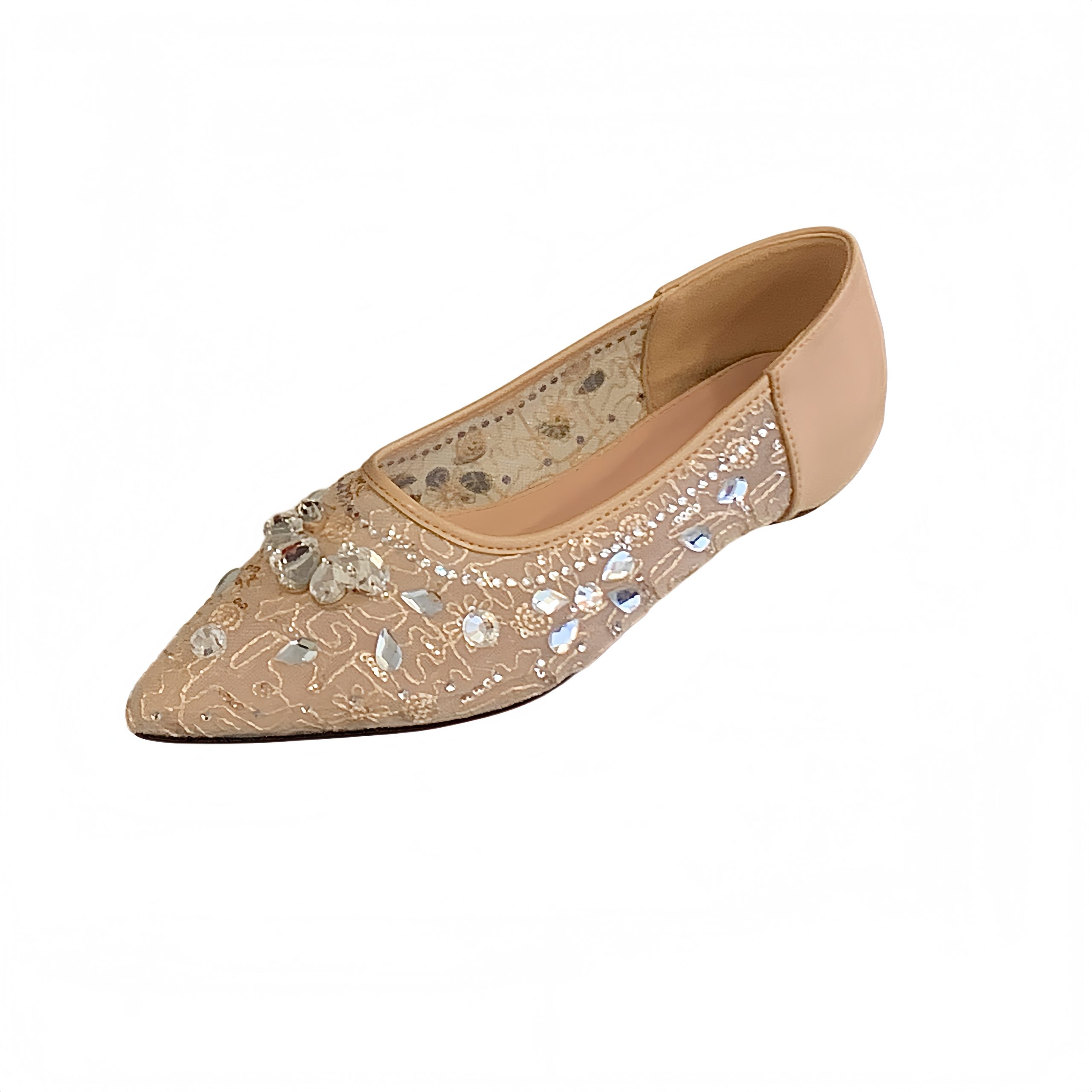 2026 Early Spring New Chunky Heel French Fairy Style Rhinestone Shallow Mouth Versatile Women's Shoes