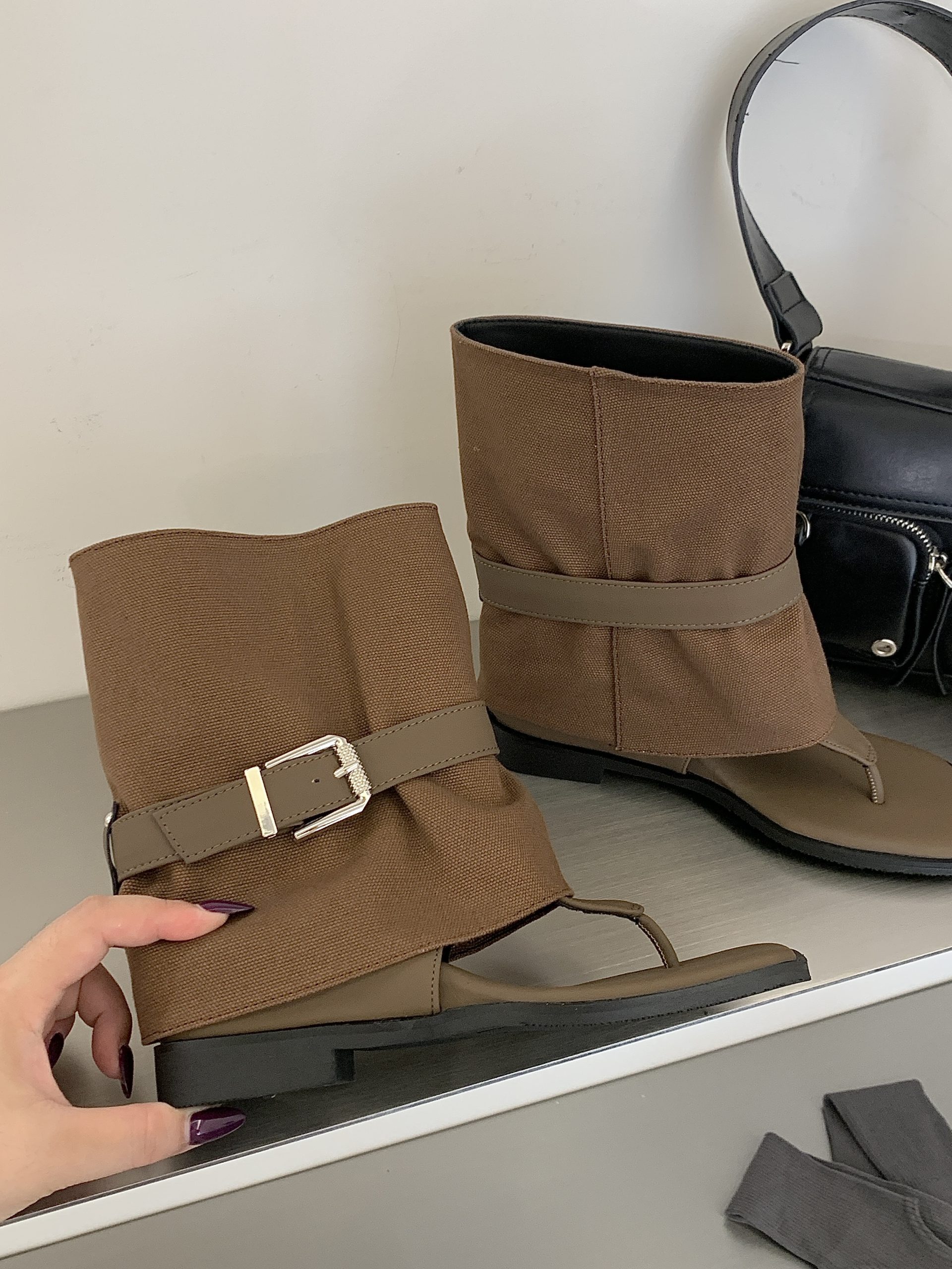 French Style Hidden Wedge Summer Boots 2026 New Women's Sandals Vacation Dress Boots