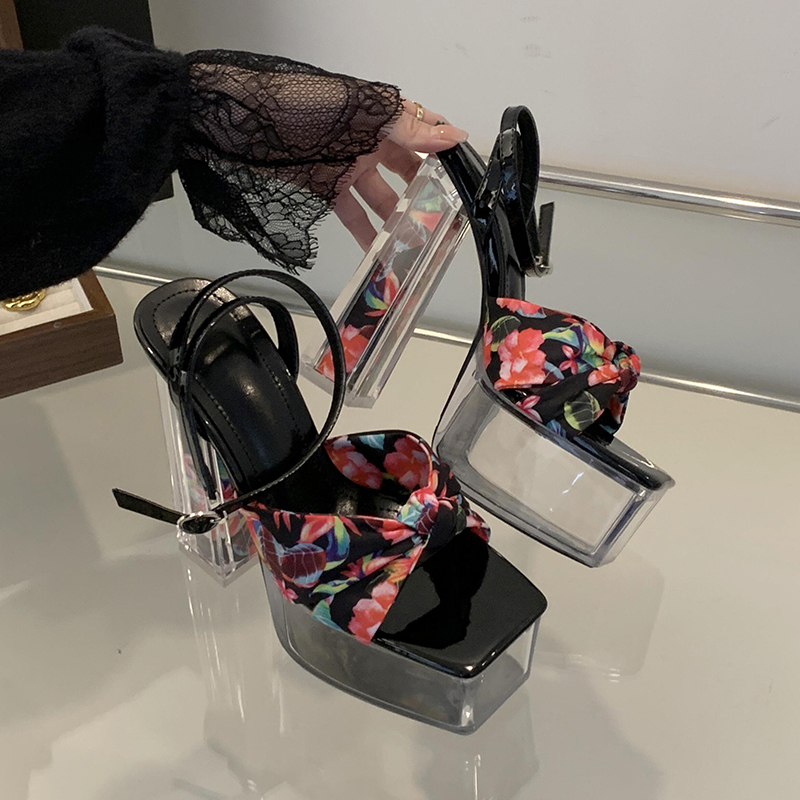 square-toe-2024-floral-transparent-platform-chunky-heel-one-strap-buckle-versatile-high-heel-sandals-35-42 Square Toe 2024 Floral Transparent Platform Chunky Heel One-Strap Buckle Versatile High Heel Sandals 35-42