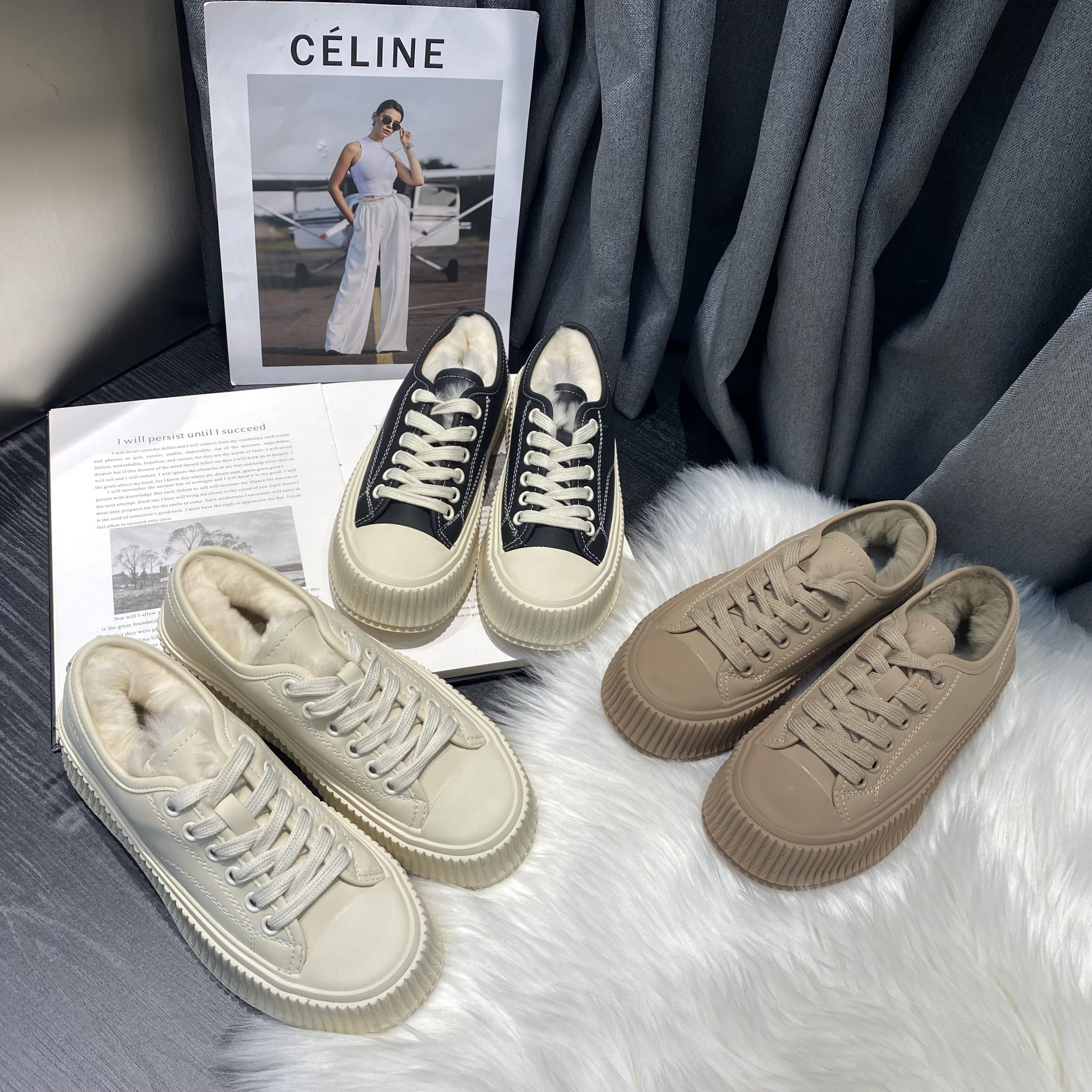 winter-fleece-lined-rabbit-fur-thick-sole-cookie-shoes-genuine-leather-casual-cowhide-board-shoes Winter Fleece-Lined Rabbit Fur Thick Sole Cookie Shoes Genuine Leather Casual Cowhide Board Shoes